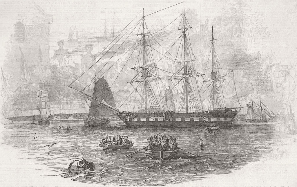 SHIPS. Boarding. Air-of Noble Race-Welsh 1846 old antique print picture